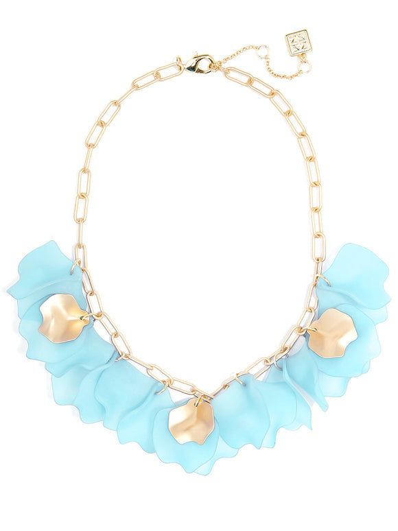 Fashion Sheer Layered Petals Gold Collar Necklace