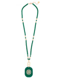 Resin Beaded Pendant Long Necklace