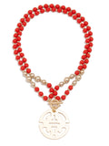 Traveling Pendant Matte Bead Necklace