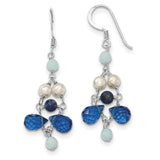 Sterling Silver Blue Crystal/Lapis/Amazonite/FW Cultured Pearl Necklace from Miles Beamon Jewelry - Miles Beamon Jewelry