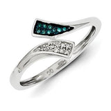 Sterling Silver Blue And White Diamond Bangle from Miles Beamon Jewelry - Miles Beamon Jewelry
