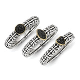 Sterling Silver With 14K Black Diamond Heart Earrings from Miles Beamon Jewelry - Miles Beamon Jewelry