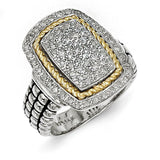 Sterling Silver With 14K Diamond Bangle Bracelet from Miles Beamon Jewelry - Miles Beamon Jewelry