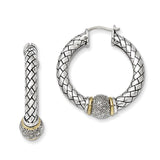 Sterling Silver With 14K Diamond Hoop Earrings from Miles Beamon Jewelry - Miles Beamon Jewelry