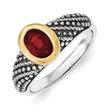 Sterling Silver With 14k Garnet Bangle Bracelet from Miles Beamon Jewelry - Miles Beamon Jewelry