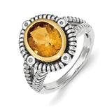 Sterling Silver With 14K Citrine Ring from Miles Beamon Jewelry - Miles Beamon Jewelry