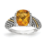 Sterling  Silver With 14K Citrine Ring from Miles Beamon Jewelry - Miles Beamon Jewelry