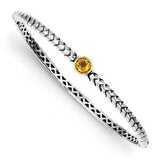 Sterling Silver With 14K Citrine Bangle Bracelet from Miles Beamon Jewelry - Miles Beamon Jewelry