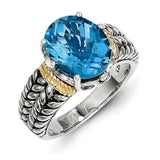 Sterling Silver With 14K Swiss Blue Topaz Ring from Miles Beamon Jewelry - Miles Beamon Jewelry