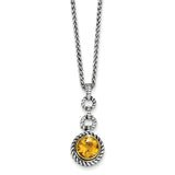 Sterling Silver With Gold-Tone Flash GP Citrine Necklace from Miles Beamon Jewelry - Miles Beamon Jewelry