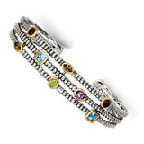Sterling SIlver w/14k 1.74 TW Gemtsone Cuff Bracelet from Miles Beamon Jewelry - Miles Beamon Jewelry