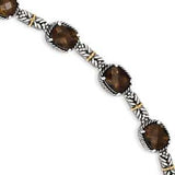 Sterling Silver With 14K Smoky Quartz Bracelet from Miles Beamon Jewelry - Miles Beamon Jewelry
