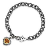 Sterling Silver With 14K Citrine Heart Bracelet from Miles Beamon Jewelry - Miles Beamon Jewelry