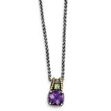 Sterling Silver w/14k Amethyst & Peridot Necklace from Miles Beamon Jewelry - Miles Beamon Jewelry