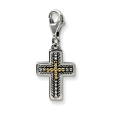 Sterling Silver w/14K Amethyst Cross Necklace from Miles Beamon Jewelry - Miles Beamon Jewelry