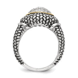 Sterling Silver With 14K 1/10ct.  Diamond Ring from Miles Beamon Jewelry - Miles Beamon Jewelry