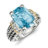 Sterling Silver With 14K Sky Blue Topaz Cuff Bracelet from Miles Beamon Jewelry - Miles Beamon Jewelry