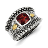 Sterling Silver With 14K Garnet Ring from Miles Beamon Jewelry - Miles Beamon Jewelry