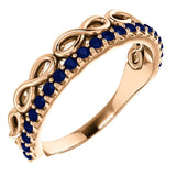 Sterling Silver Blue Sapphire Infinity-Inspired Stackable Ring from Miles Beamon Jewelry - Miles Beamon Jewelry