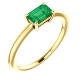 14K Yellow Gold Chatham Created Emerald Ring