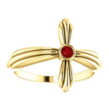 Sterling Silver Genuine Ruby Sideways Cross Ring from Miles Beamon Jewelry - Miles Beamon Jewelry