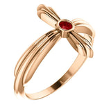 Sterling Silver Genuine Ruby Sideways Cross Ring from Miles Beamon Jewelry - Miles Beamon Jewelry