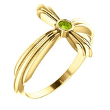 Sterling Silver Peridot Sideways Cross Ring from Miles Beamon Jewelry - Miles Beamon Jewelry