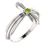 Sterling Silver Peridot Sideways Cross Ring from Miles Beamon Jewelry - Miles Beamon Jewelry