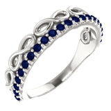 Sterling Silver Blue Sapphire Infinity-Inspired Stackable Ring from Miles Beamon Jewelry - Miles Beamon Jewelry