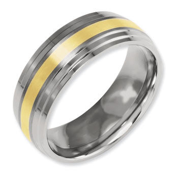 Titanium & 14K Yellow Inlay Band Ring from Miles Beamon Jewelry - Miles Beamon Jewelry