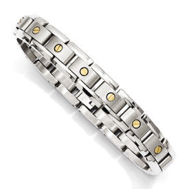 Titanium With 14K Inlay Accent Bracelet from Miles Beamon Jewelry - Miles Beamon Jewelry