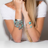 Expandable Heart Charm Fashion Bangle Bracelet from Miles Beamon Jewelry - Miles Beamon Jewelry