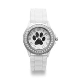 White Silicone Paw Print Fashion Watch from Miles Beamon Jewelry - Miles Beamon Jewelry