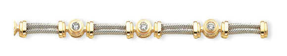 14K Two-Tone Diamond Tennis Bracelet