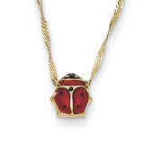 14k Enameled Labybug Necklace