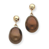 14K Yellow Gold Coffee Brown Freshwater Cultured Pearl Necklace from Miles Beamon Jewelry - Miles Beamon Jewelry