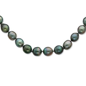 14K White Gold Saltwater Cultured Tahitian Pearl Necklace 