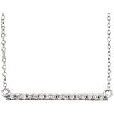 14K White Diamond Bar Necklace