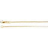 14K Yellow/White Gold and Sterling Silver 1mm Box Chain