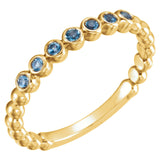 14k White Gold Aquamarine Stackable Ring from Miles Beamon Jewelry - Miles Beamon Jewelry