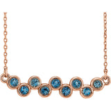 Sterling Silver Aquamarine Bezel Set Bar Necklace from Miles Beamon Jewelry - Miles Beamon Jewelry