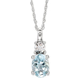 14k White Gold Aquamarine Necklace