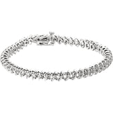 14K White Gold Diamond Line Bracelet