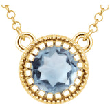 14k White Aquamarine "March" Birthstone Necklace from Miles Beamon Jewelry - Miles Beamon Jewelry