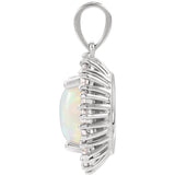 14K White Gold Opal  & 1/3 CTW Diamond Pendant from Miles Beamon Jewelry - Miles Beamon Jewelry