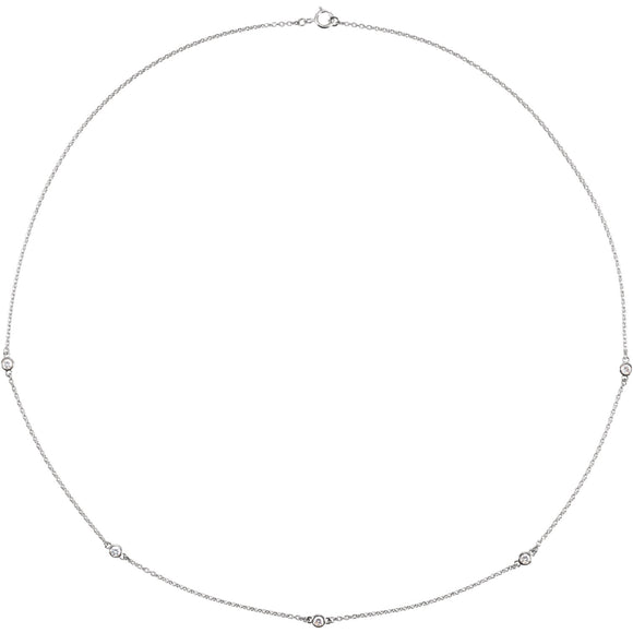 Sterling Silver Diamond Bezel Station Necklace from Miles Beamon Jewelry - Miles Beamon Jewelry