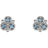 Sterling Silver Aquamarine Three-Stone Earrings from Miles Beamon Jewelry - Miles Beamon Jewelry