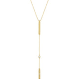 14K Yellow Gold .06 CWT Diamond Bar Necklace