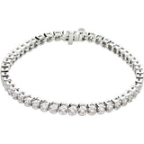 14K White Gold Diamond Line Bracelet