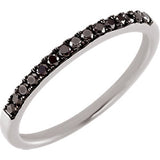 14K White Gold Black Diamond Band
